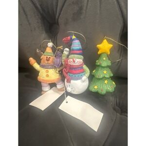 Home Interiors VTG winter friends  Christmas Ornaments Set of 3 Tree Figurine